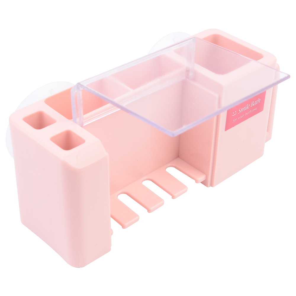 1X3개 칫솔 꽂이 세트 흡착식 스마일 바스 걸이 양치컵 z3002 부착식 - 상품 이미지