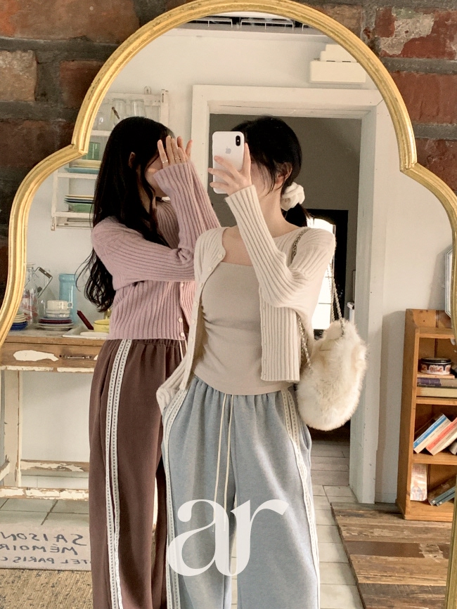 세미 크롭 골지 가디건 cd3560 - 상세 이미지 5