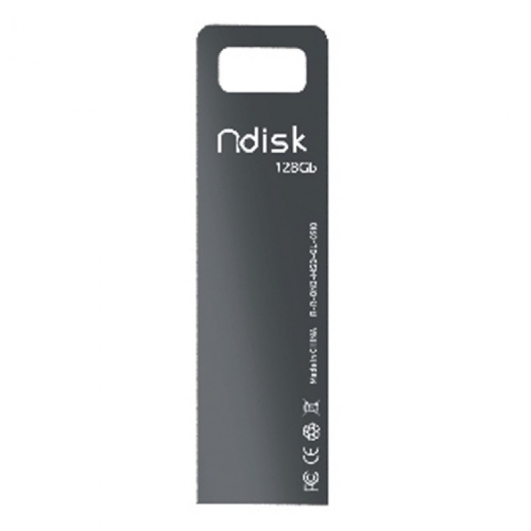 NDISK 앤디스크 사무실 비즈니스 미니 고속 메탈 USB 메모리 데이터전송 128GB 2.0 블랙 - 메인 이미지