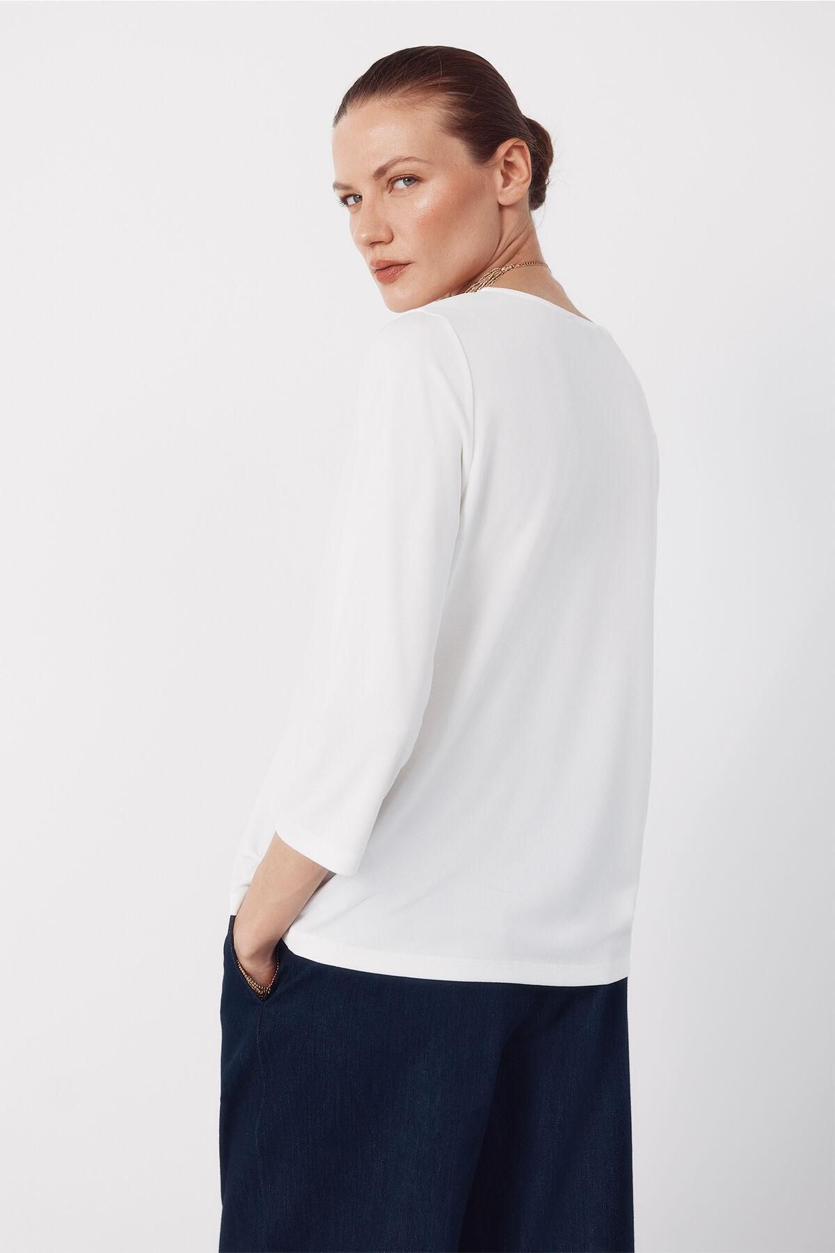 꼬르떼피엘 브이넥 버튼 블라우스 화이트 6323890 MARFIL - 상세 이미지 5