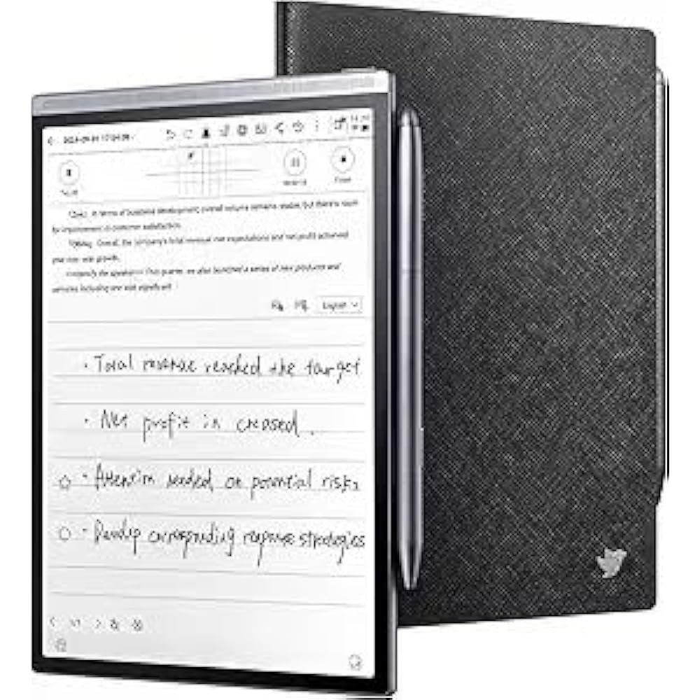 iflytek AINOTE Air 2 케이스 포함, 8.2인치 E 잉크 종이 태블릿, 음성 녹음기 및 텍스트가 포함된 노트 테이커, 스마트 노트북, 비즈니스 전문가 학생을 위한 - 상품 이미지