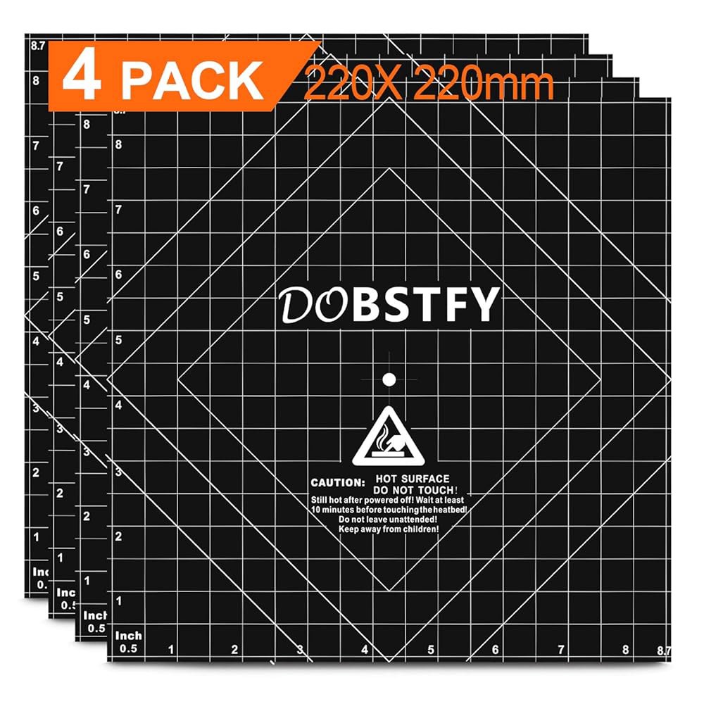 프리미엄 3D 프린터 히트 베드 플랫폼 스티커 시트가 포함된 DOBSTFY 프린팅 빌드 표면, Ender 3 Pro / V2 Neo V3 KE SE 4Pack 8.7x8.7인치(2 - 상품 이미지