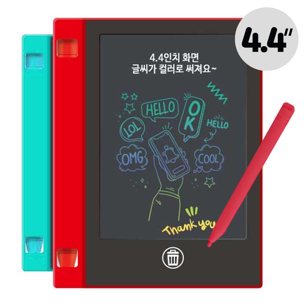 3500 해피 LCD 컬러 전자 메모장(4.4 인치)(8개입) 문구 용품 연필깍이 학습 - 메인 이미지
