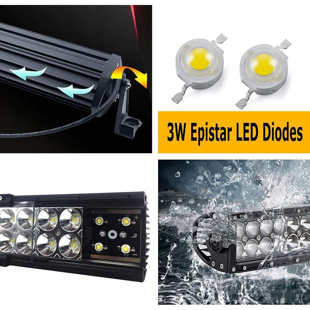 하단 그릴 마운트 LED 조명 라이트바 포함 바 1개, 키트 포드 랩터와 범퍼 96W 온/오프 고출력 2009-14 장착 브래킷 배선 오프닝 및 키트, 또는 스위치 F-150 호환 - 상세 이미지 2
