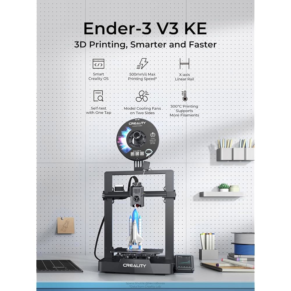 크리알리티 엔더-3 V3 KE 3D 프린터, 자동 레벨링 기능이 있는 500mm/s 고속 인쇄, 스프라이트 직접 압출기로 300 매우 부드럽고 안정적인 220 220 250mm - 상세 이미지 2