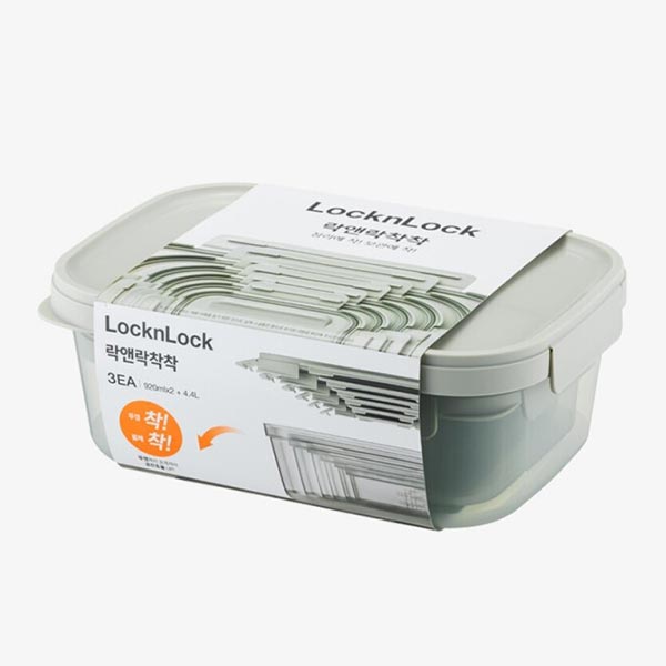 락앤락 착착 밀폐 용기 920 ml 2P+ 440 정사각 간편 반찬통 밀폐정 냉장고 - 상품 이미지