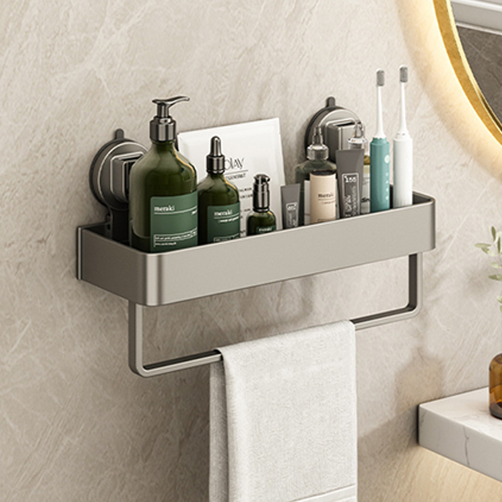 이지착 3중흡착 무타공 욕실선반 세면대 일자 화장실선반 수건걸이 30cm 제품 이미지