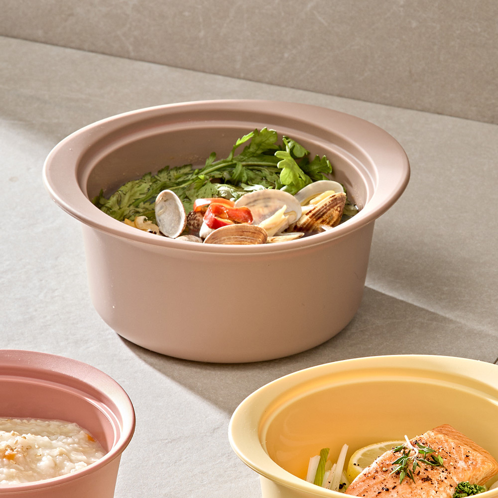 퍼기 전자레인지 실리콘 찜기 이유식 야채 만두 라면 계란찜 간편 조리 제품 이미지