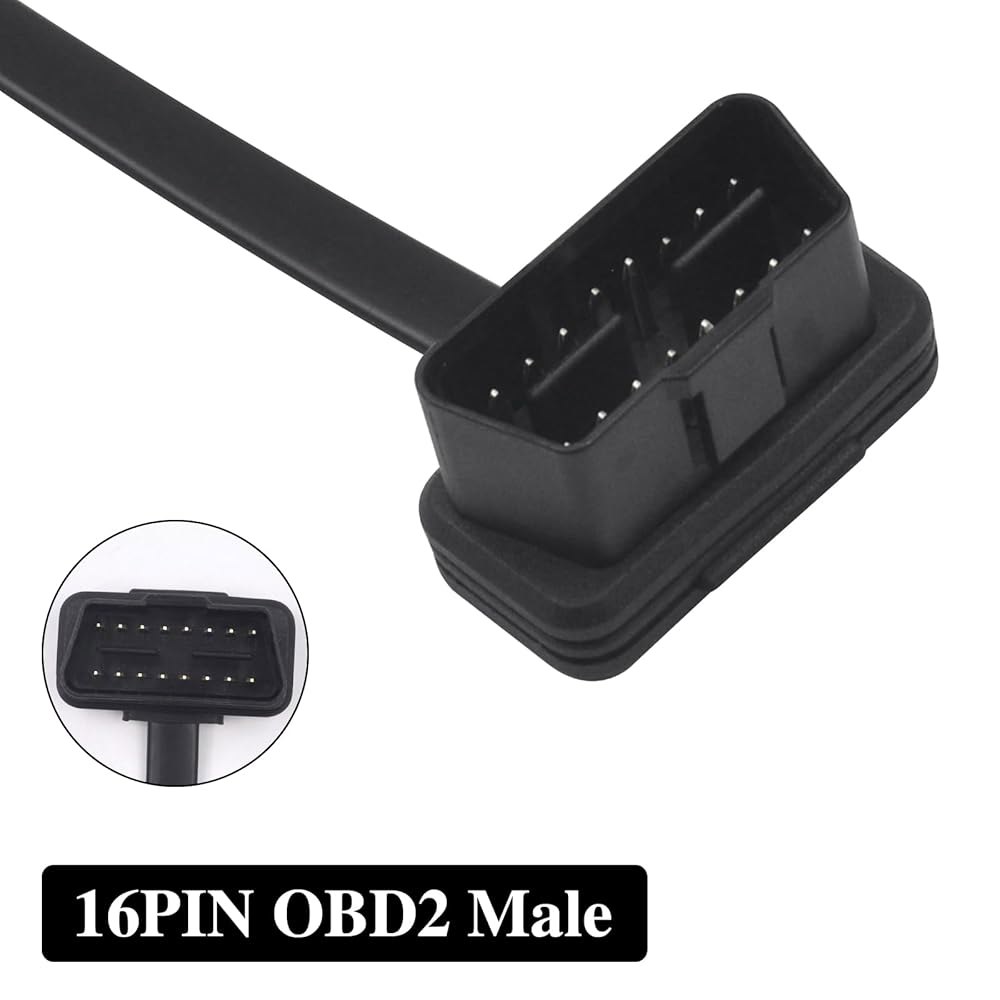 Duttek OBDII 1~3Y 스플리터 케이블 II 수-암 3개 Rihght OBD2 2피트/60cm, 케이블, 코드 포함) 플랫 Y 스캐너 장비용 모든 (스위치 OBD Angl - 상세 이미지 2