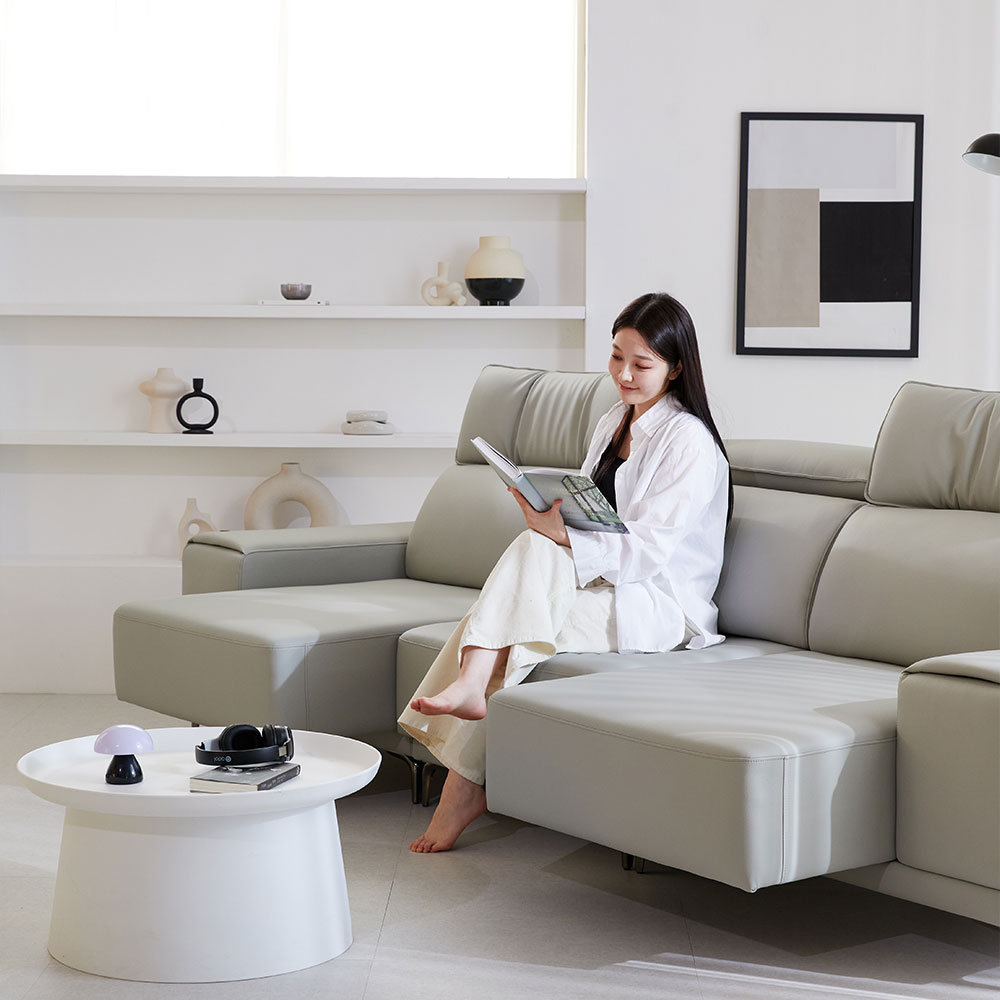 모던홈즈 모디 천연가죽 슬라이딩 모션 리클라이너 4인 소파