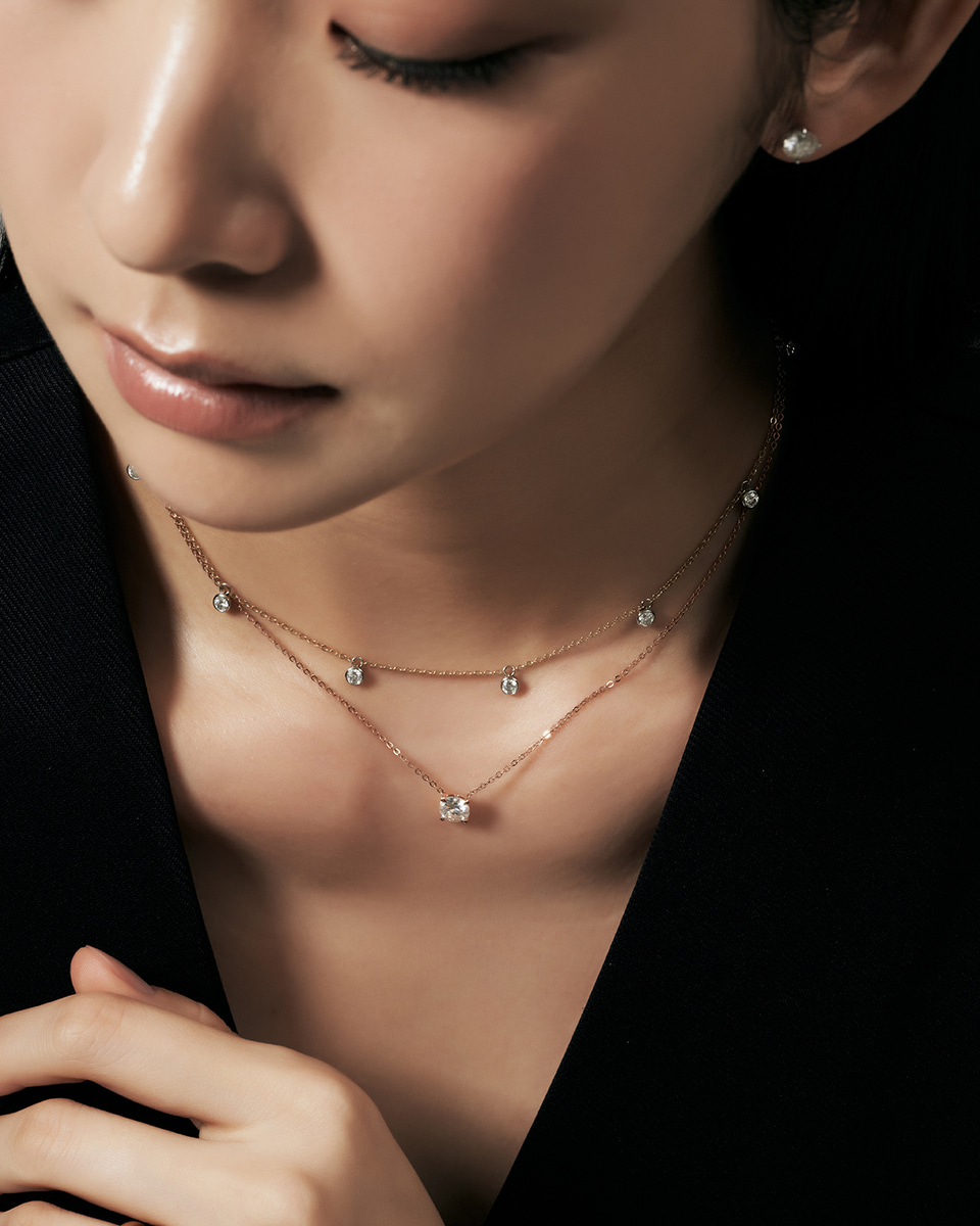 [파플] 1.5캐럿 4프롱 랩다이아몬드 목걸이 14K 18K 이미지 8