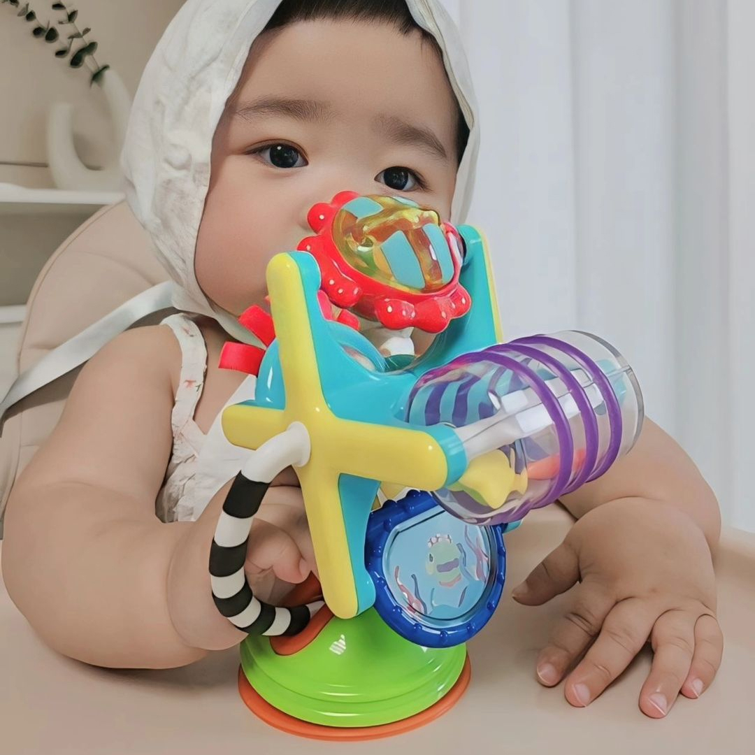 쎄씨 바다 친구 흡착 회전 딸랑이 백일 돌 장난감 신생아 아기 국민 선물 감각 놀이