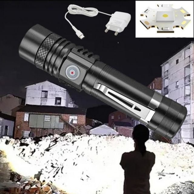 편리한휴대 LED 데일리 줌 충전식 클래식 야외 손전등 - 상품 이미지