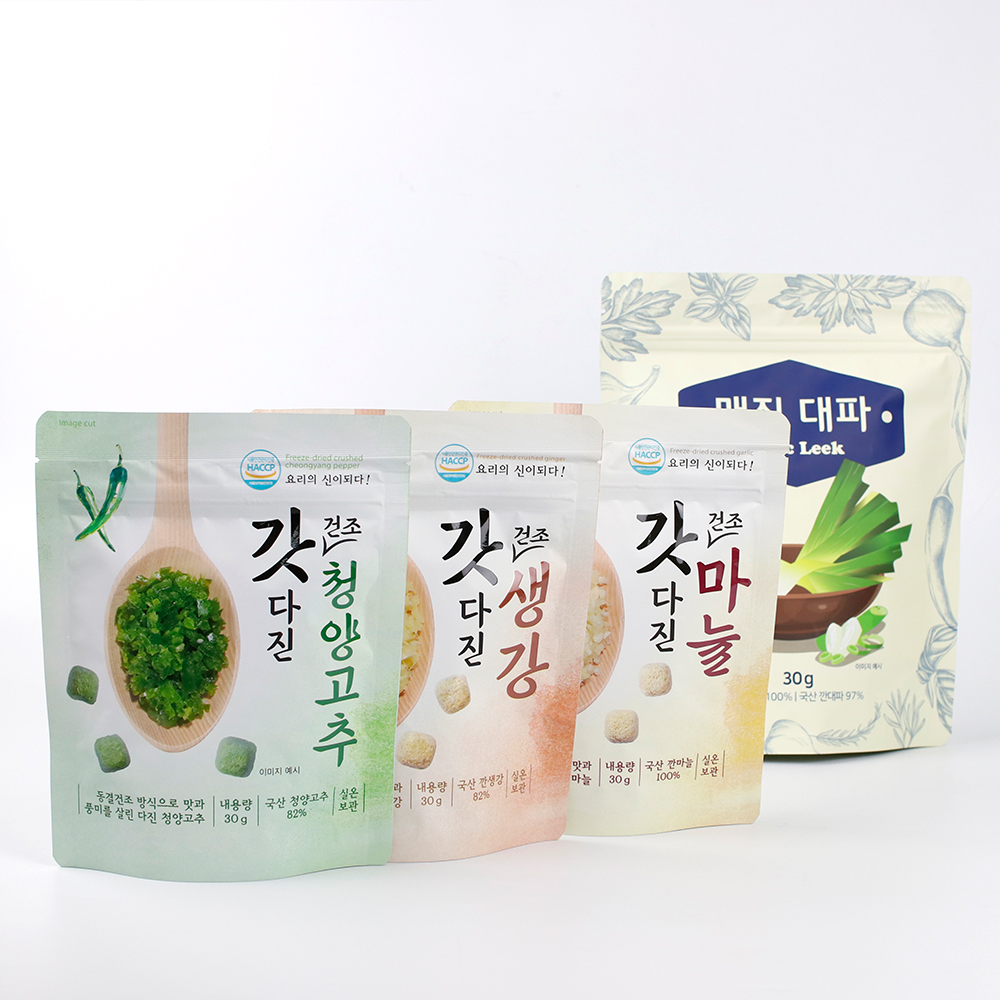 냠냠쿡 동결건조 다진마늘 청양고추 대파 생강 큐브 블럭 캠핑 천연조리료 양념 - 상품 이미지