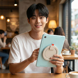 갤럭시탭 A11 플러스 케이스 범퍼 회전 마카롱 아머 블랙, 탭 A11+ 개봉기 | 실사용 후기 - 상품 이미지 3