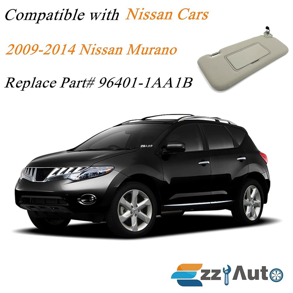 Ezzy Auto 그레이 오른쪽 조수석 2010 무라노 2009 2012 2011 96401-1AA1B와 2014 닛산 호환 선바이저 2013 - 상세 이미지 2
