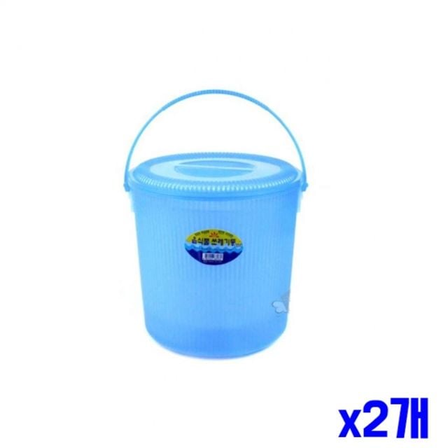 위생적인 손잡이 음식물 쓰레기통 11L x2개 - 상품 이미지