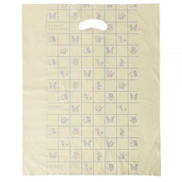 손잡이 양장 비닐봉투 노랑 100매 40x50cm 리필봉투 - 상품 이미지