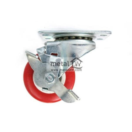 철물박사 가구바퀴 대차 밀차 우레탄바퀴 스톱 레드 3인치 의자 하중60kg