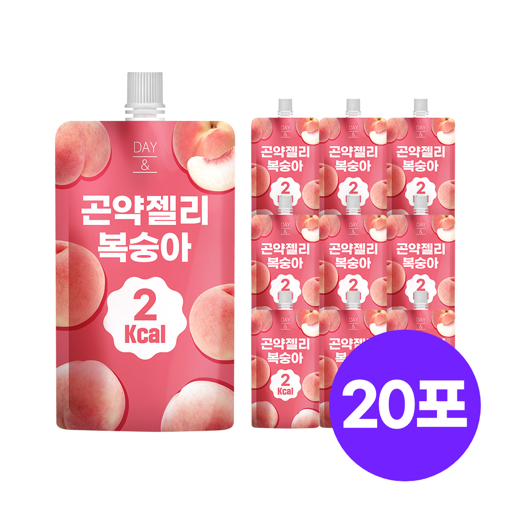 [1포당 2kcal] 데이앤 곤약젤리 복숭아맛 복숭아, 150g, 20개 - 상품 이미지