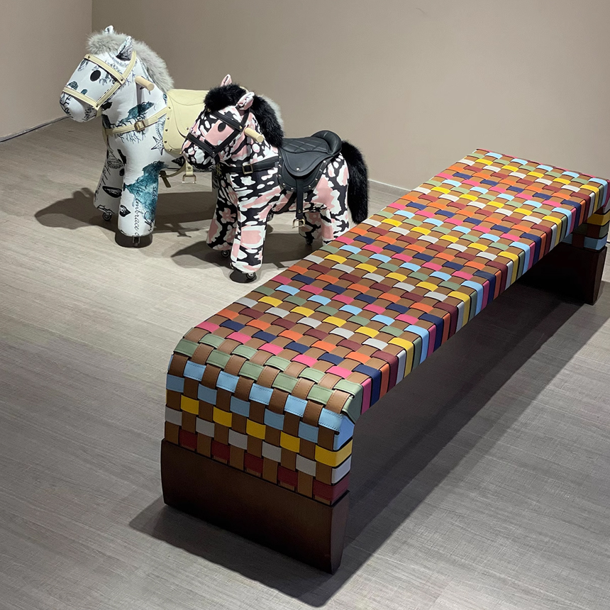 컬러 스펙트럼 현관 긴 아크 벤치의자