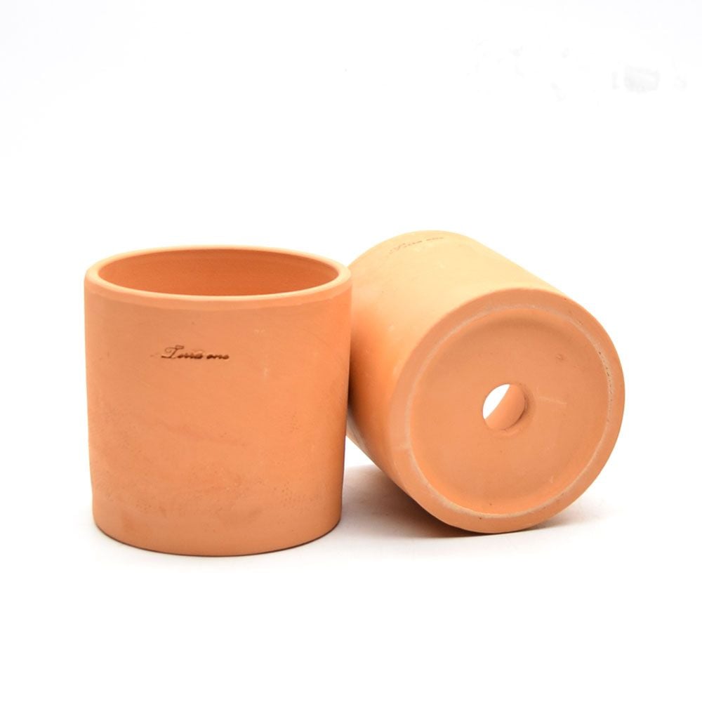 테라원 국산 원통형 14x14cm 황토 토분 물구멍O - 상품 이미지
