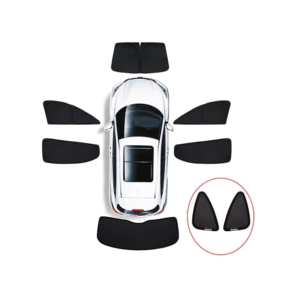 CoolKo Sunshade 모든 창문 앞유리 호환되는 반사 자외선 풀 테슬라 X와 모델 프라이버시 커버 보호 (블랙) 세트 차단 - 및 8피스 D1.Model X Ver.2 - 상품 이미지