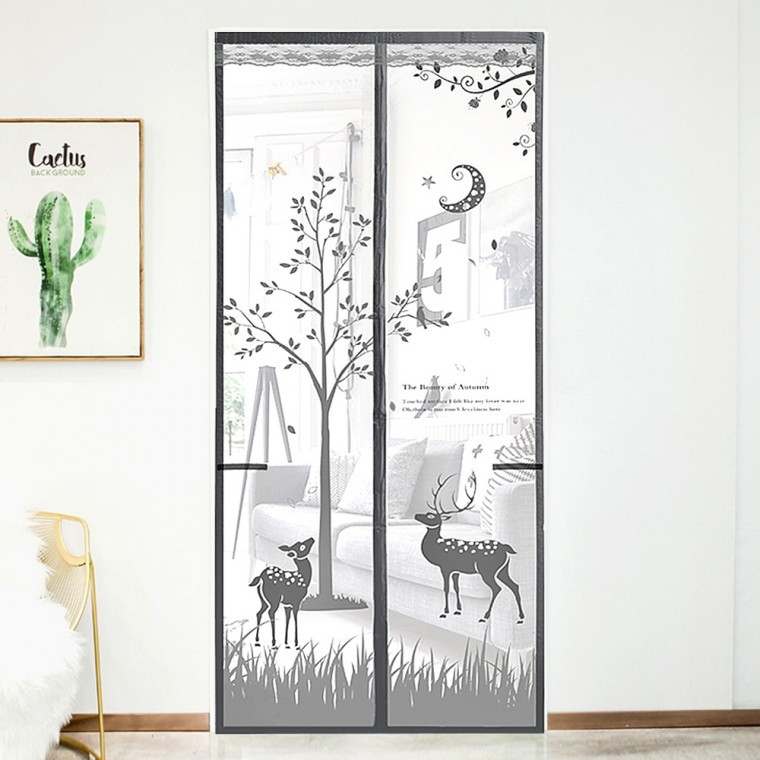 사슴 문 모기장100x210cm그레이방충망 - 상품 이미지