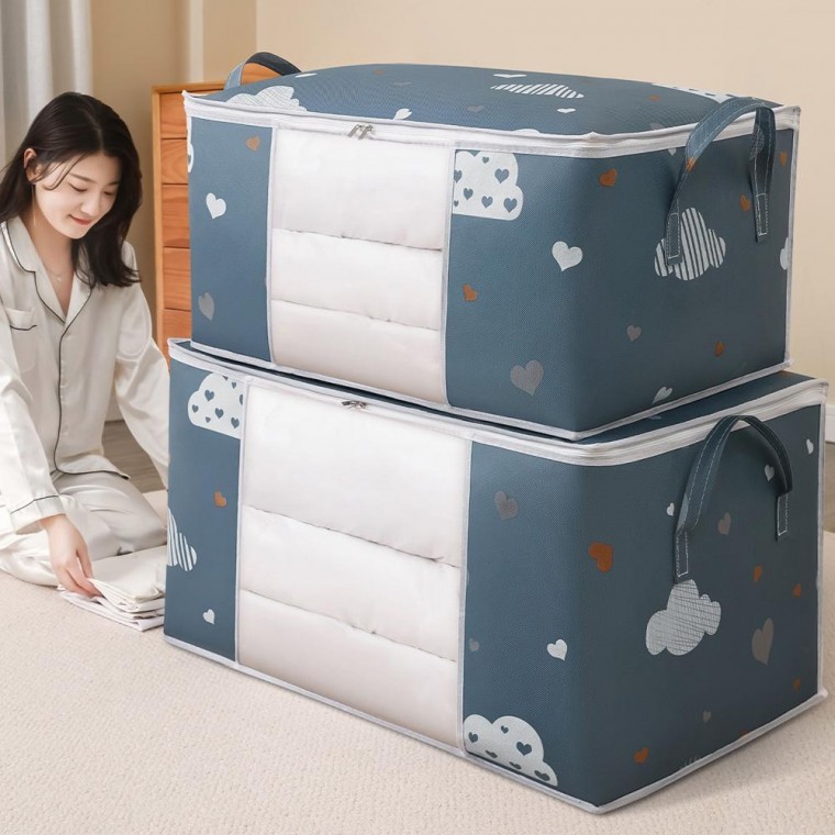 이불수납박스 이불보관함 이불정리함 이불주머니 이불수납함 정리주머니 옷정리함 장난감 겨울옷 이불보관 - 상품 이미지