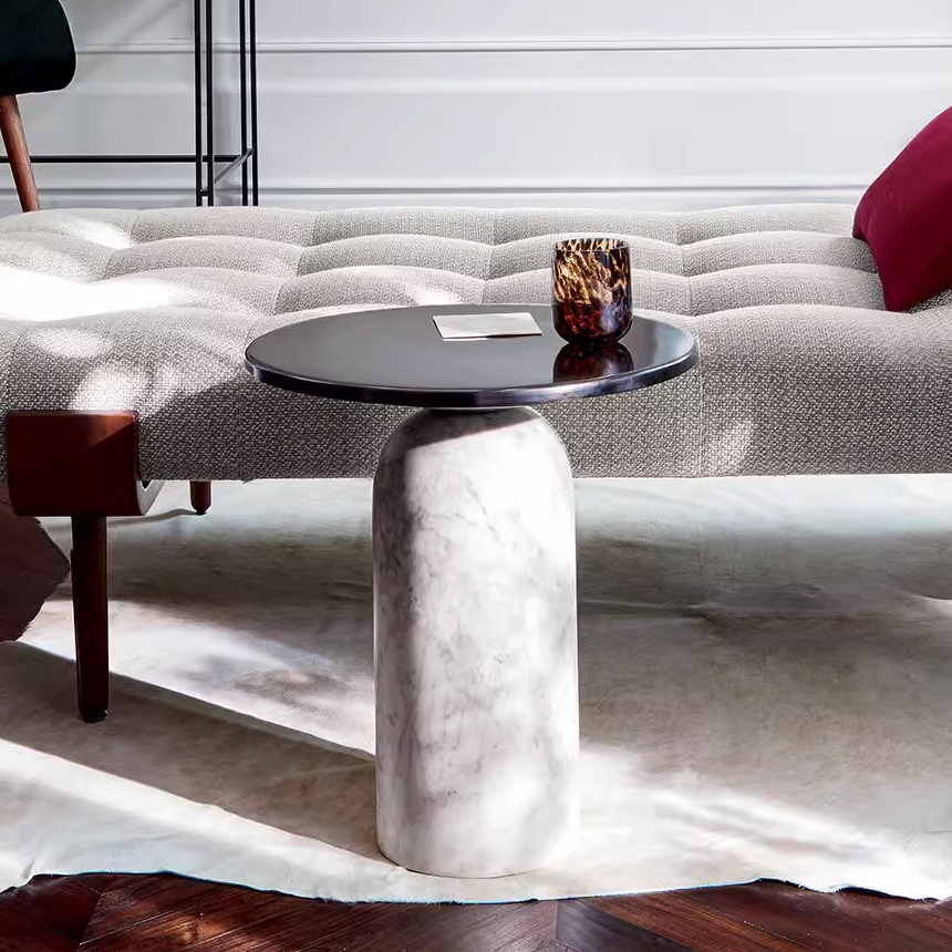 마블 컬럼 심플 대리석 사이드 테이블 모던 카페 거실 티 협탁