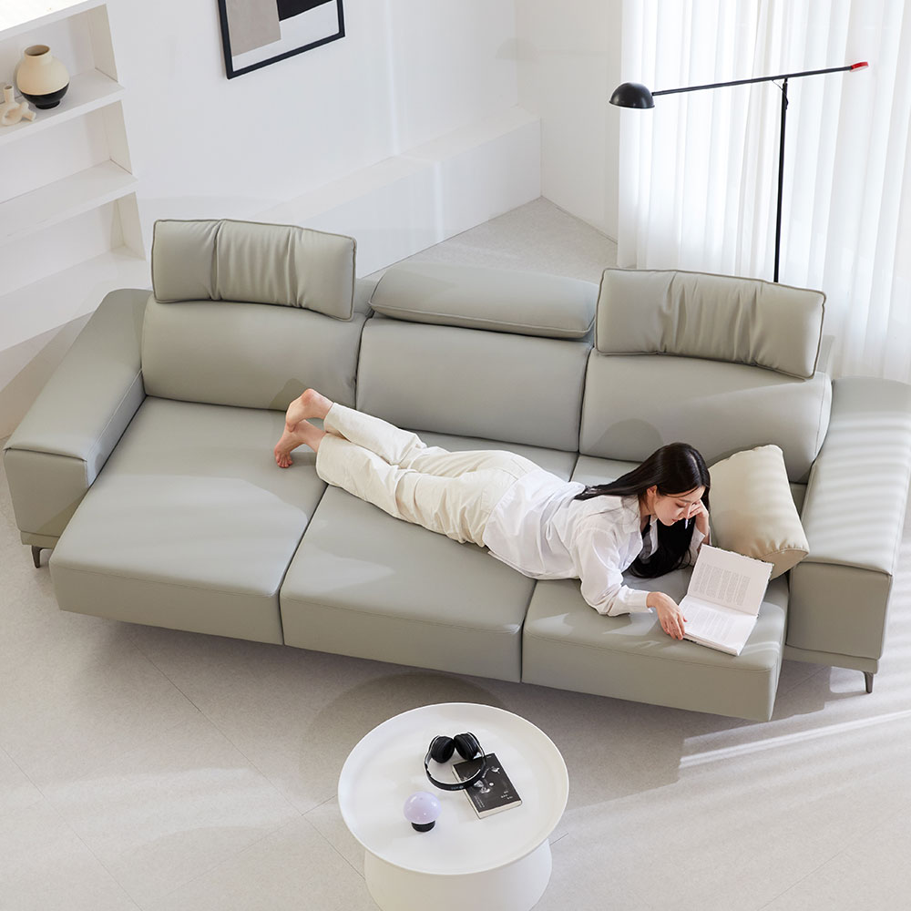 모던홈즈 모디 천연가죽 슬라이딩 모션 리클라이너 4인 소파