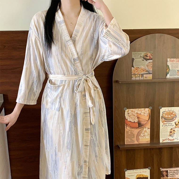 부드러운 롱 샤워 잠옷 가운 LM-0676 - 상품 이미지