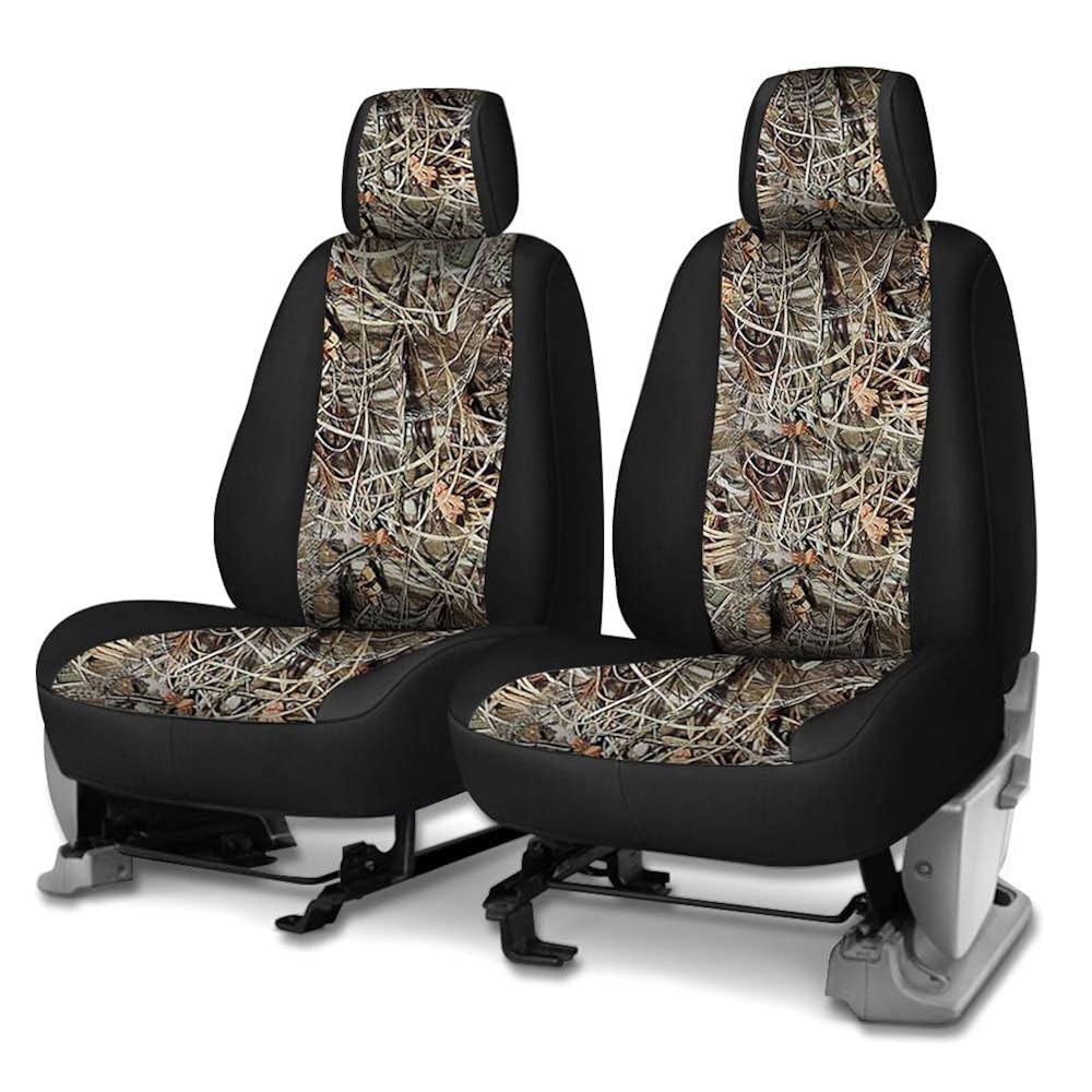 CarsCover 리얼 블랙 카모 시트 카모플라주 헌터 패턴 백) 단풍나무 트럭 잎 로우 커버 숲 나무 자동차 SUV (9피스 스타일 1 9pc Black Camo Low Back - 상세 이미지 2
