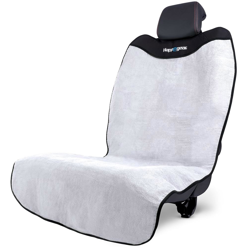 HAPPEGEAR Happeseat 방수 카시트 커버 쉬운 실버 타월 및 보관, 전면 미끄럼 세탁기 가능, 범용 설치 프로텍터 뒷면, 핏 적합, 방지 - 뒷면에 세탁 Black - 상품 이미지