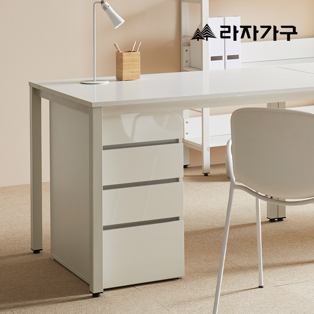 라자가구 플레인 미니멀 책상보조 4단 서랍 책상 공부방 서재 서랍장