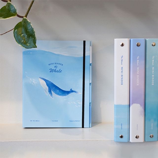 고래 미니 3공 바인더 노트 리필가능 (색상랜덤) - 메인 이미지
