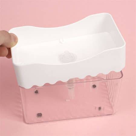 콩군하우스협력사 콩군하우스 펌핑형 투명 세제통과 수세미거치대 세제디스펜서 공간활용 수납