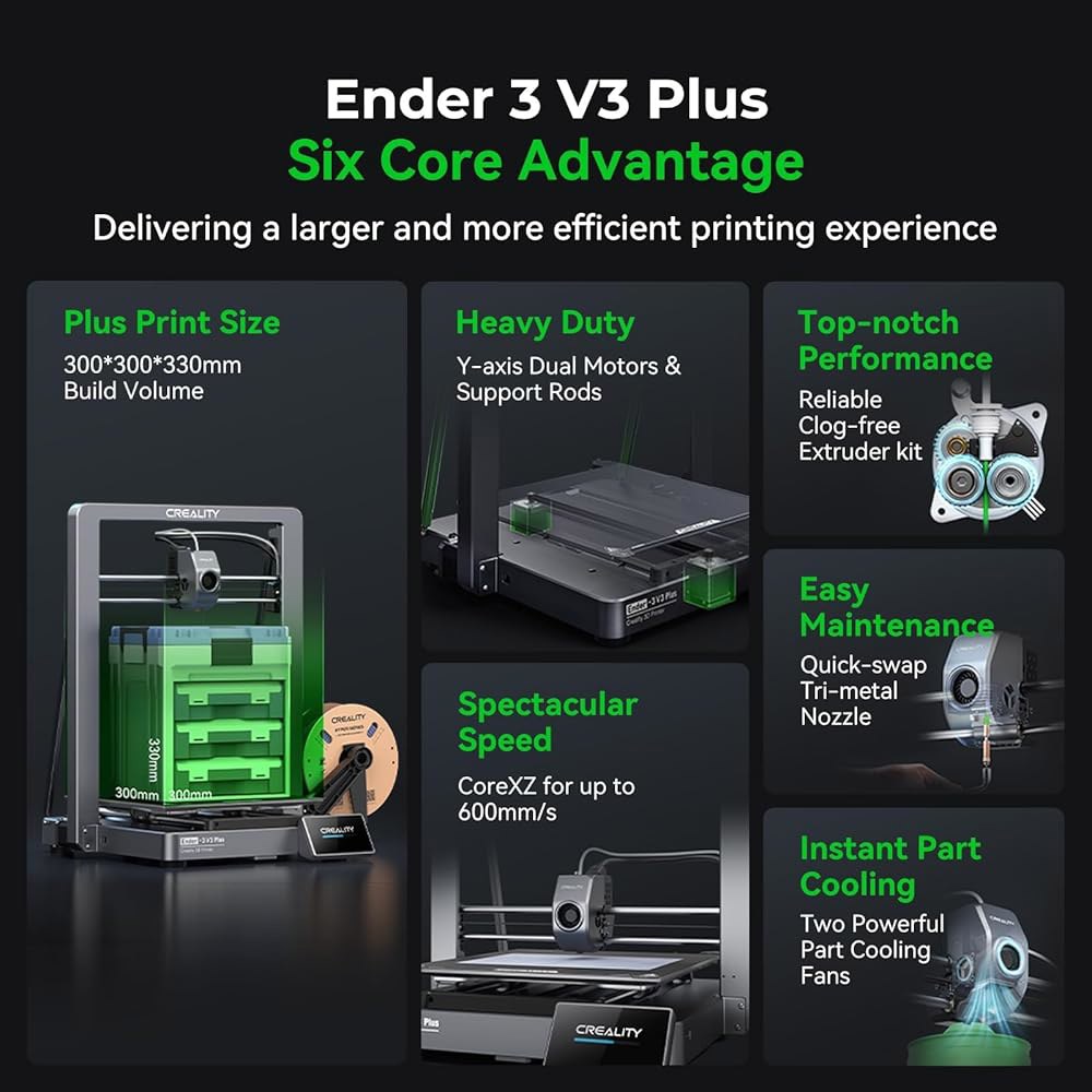 크리알리티 엔더 3 V3 플러스 3D 프린터, CoreXZ 600mm /s 고속 인쇄, 자동 평준화, 직접 구동 압출기, 안정적인 금속 빌드, 트라이 메탈 노즐 300 300 33 - 상세 이미지 2