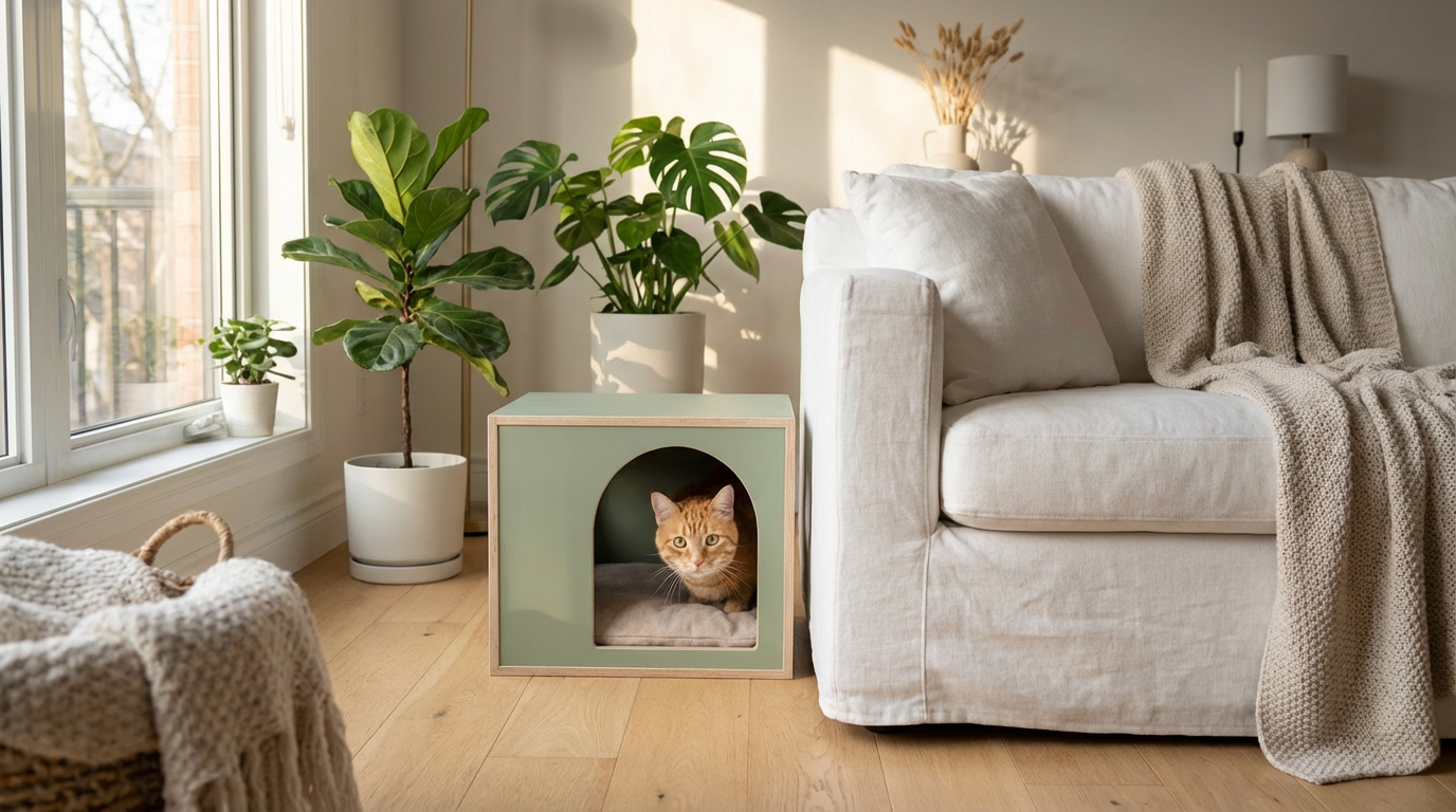 아이블랭크 강아지 고양이 자작나무 친환경 파스텔 펫하우스 소형 중형 대형 사계절용
