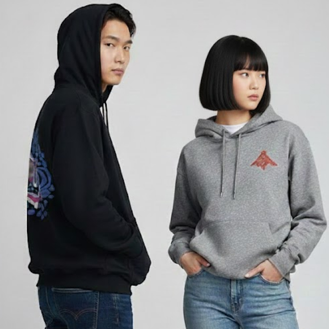 창신사 국립중앙박물관 충무공 이순신 호두령패 후드티 티셔츠 남녀공용 블랙 - 상세 이미지 4