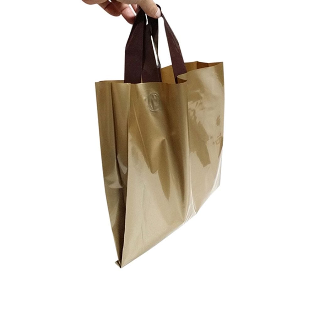 PE 손잡이 팬시봉투 -골드 26X32cm 옆면6cm 25매 - 상품 이미지