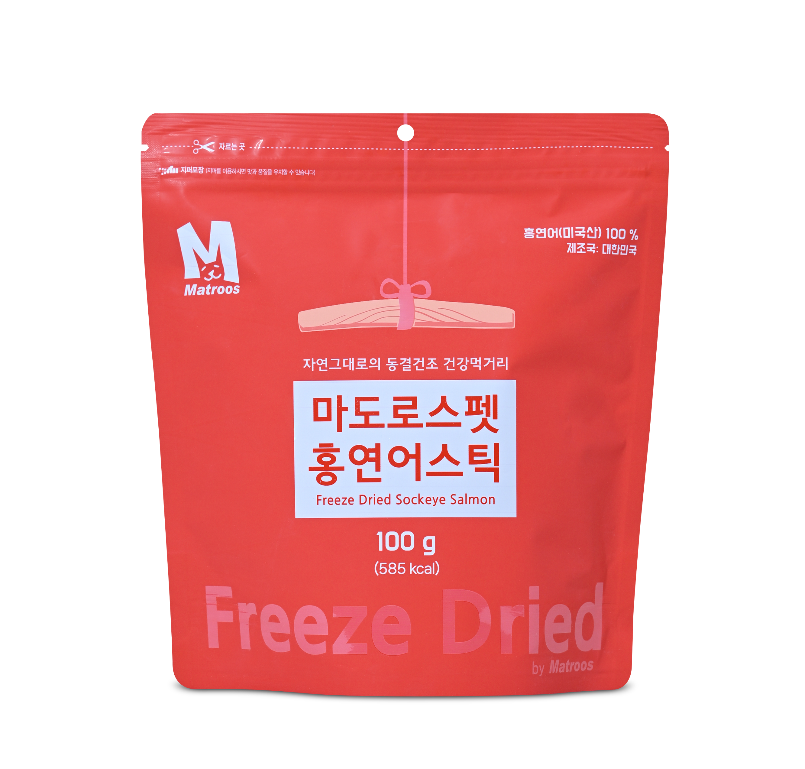 [고양이의날]마도로스펫 홍연어스틱 100g(대용량) 강아지간식 연어트릿 고양이 동결건조간식 - 상세 이미지 2