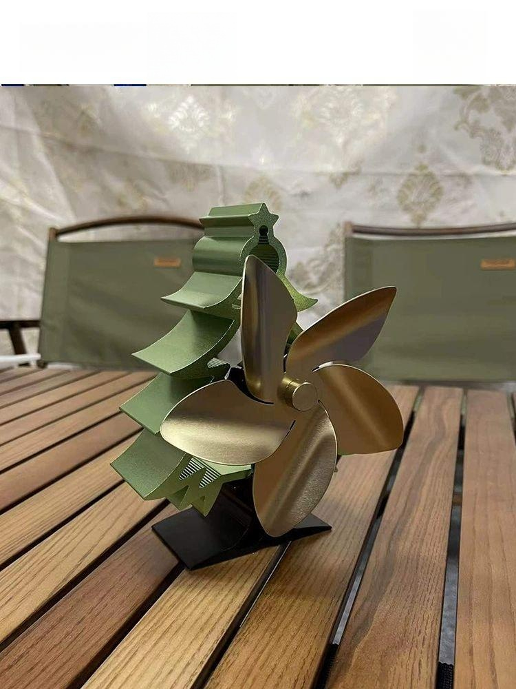 무시동 팬 난로 바람개비 열전도 선풍기 캠핑 스토브 벽난로 텐트 겨울 동계 에코 서큘레이터 블랙 소형 5날개 - 상세 이미지 5