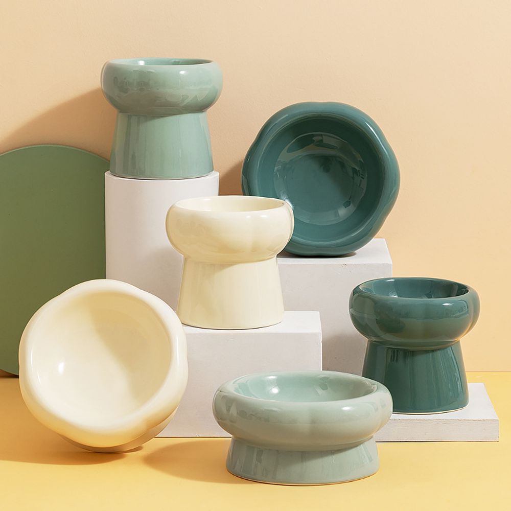 세라믹 도자기 반려동물 급수기 급식기 15.5cmx7.5cm - 상품 이미지