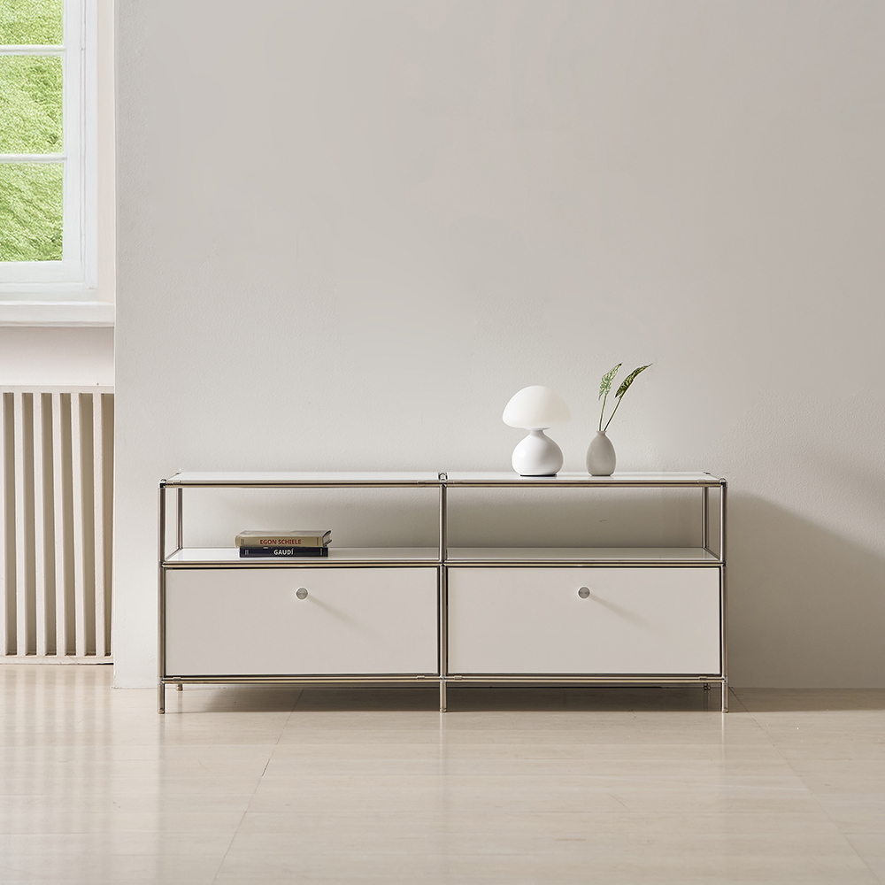 벨리에 미드센츄리거실장 모듈거실장 1200x400x485mm, 화이트