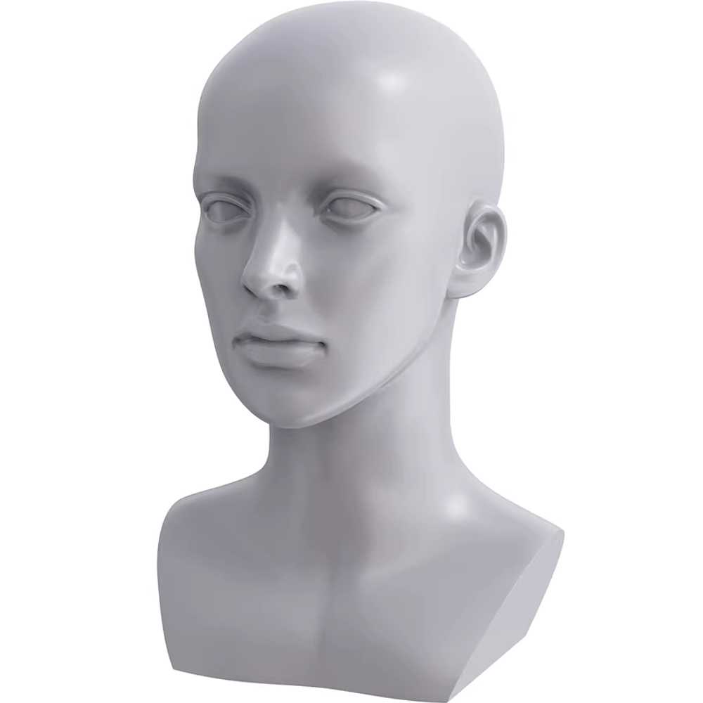 얼굴 모형 헤드 사람 마네킹 가발 촬영 디스플레이 남성 2종-56.5cm-유광 화이트 - 상세 이미지 2