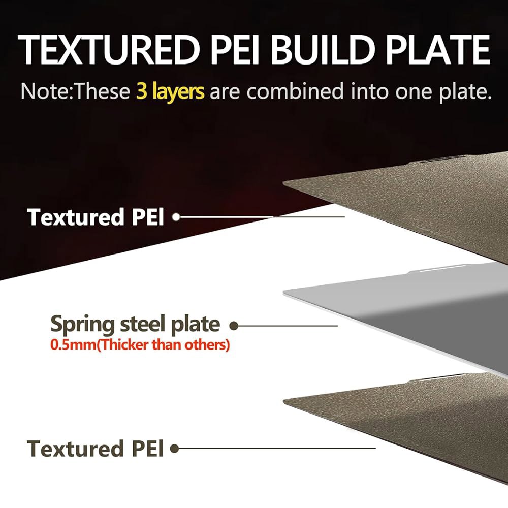업그레이드된 두꺼운 질감의 PEI 플레이트 0.77mm, Bambu Lab P1S / P2S P1P X1 X1C A1 3D 프린터용 QR 코드, 257x257mm 이중 플레이트, - 상세 이미지 3