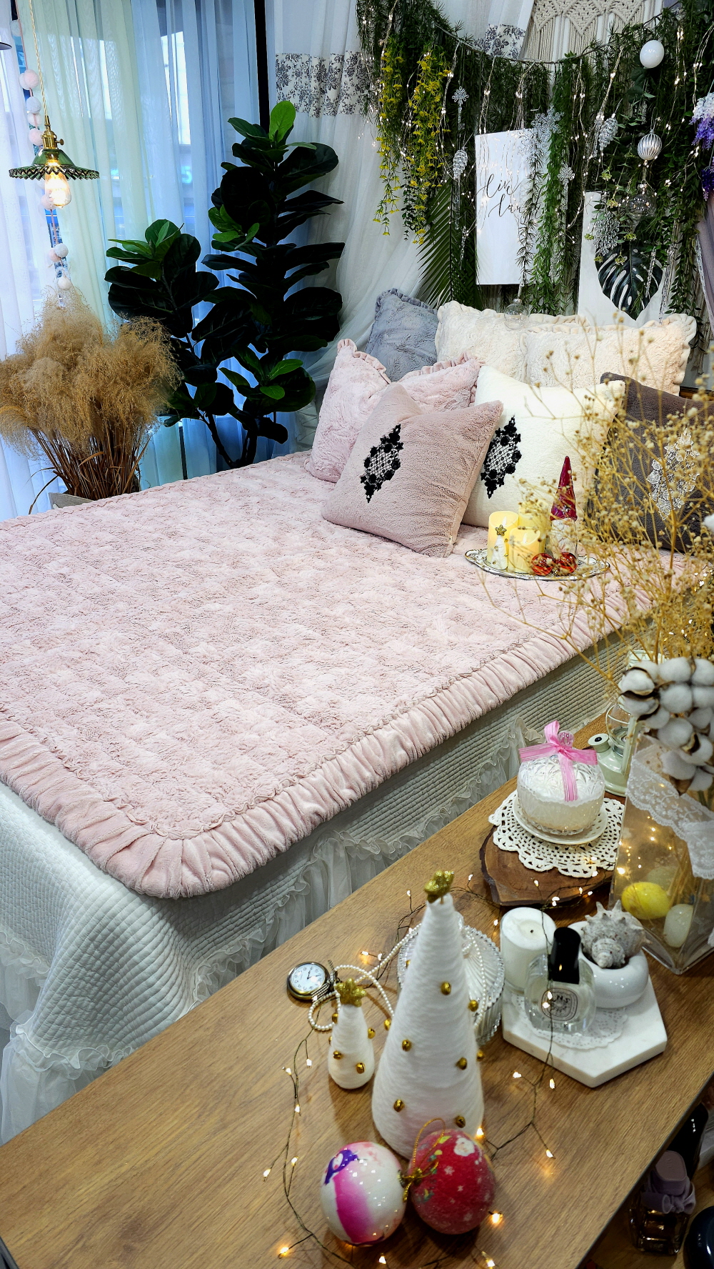 데일리 극세사패드 겨울 극세사침대패드 고정밴드 제작