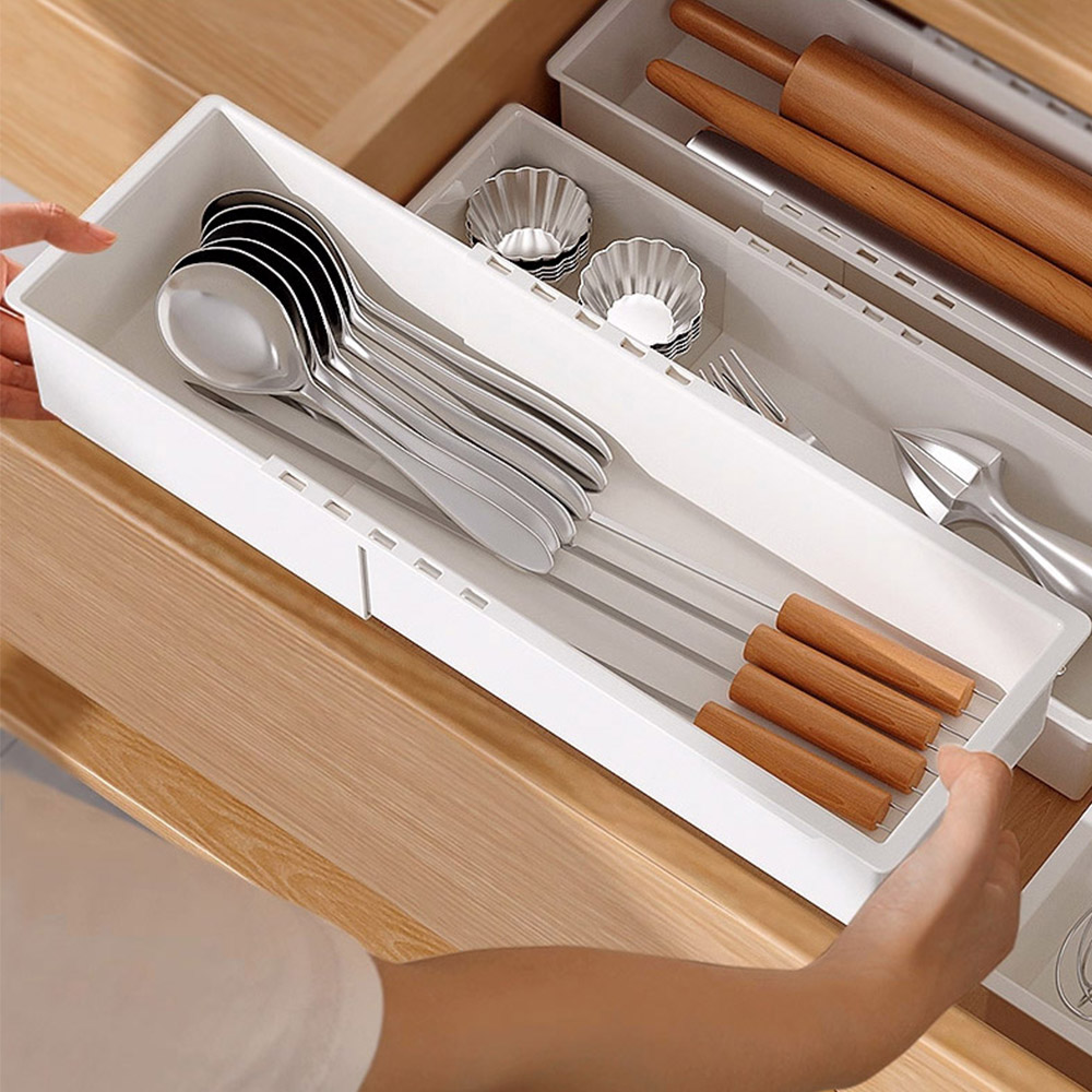 서랍정리함 칸막이수납함 책상수납 아크릴 화장품 화장대 서랍정리트레이 (대) - 상세 이미지 3