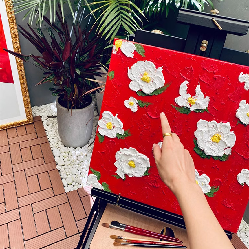 레드 블룸 그림 인테리어 거실 액자 이미지 6
